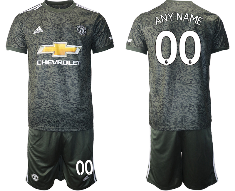 Men 2020-2021 club Manchester United away customized black Soccer Jerseys